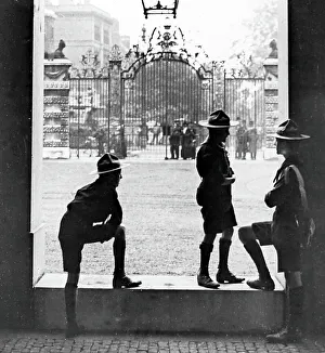 Images Dated 30th March 2020: Boy Scout messengers waiting for orders during WW1