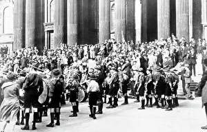 Boy Scouts band outside St. Paul's Cathedral, London