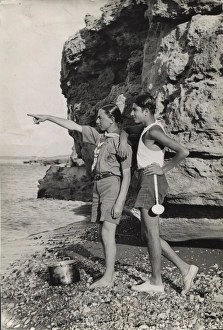 Cyprus Gallery: Two boy scouts on a beach, Cyprus