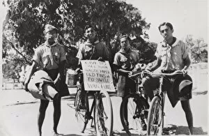 Raising Gallery: Boy scouts on bicycles, Ceylon (Sri Lanka), WW2