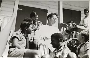 Boy scouts and camp chaplain, British Honduras