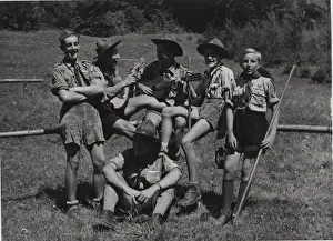 Boy scouts in camp, Czechoslovakia
