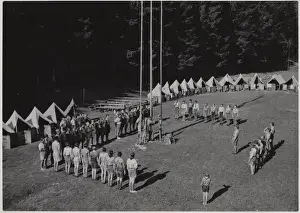 Boy scouts in camp, Czechoslovakia