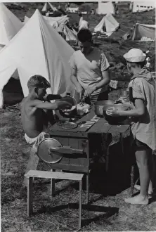Boy scouts in camp, Denmark