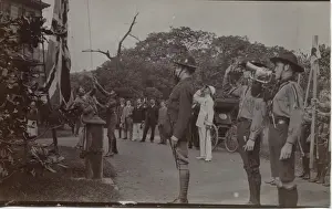 Hoisting Prints: Boy Scouts in China celebrating Coronation of George VI