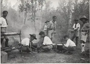 Steaming Prints: Boy scouts cooking in the open air, Mauritius