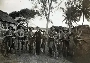 Boy scouts on a cycling expedition, Mauritius