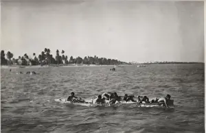 Belize Prints: Boy scouts in hand paddle race, British Honduras