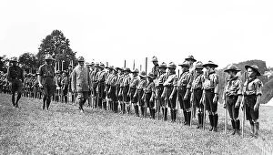 Troop Collection: Boy Scouts being inspected, early 1900s