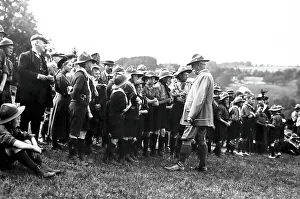 Boy Scouts being inspected, early 1900s