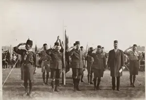 Boy scouts with King Farouk, Egypt