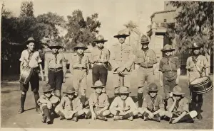 Harvey Prints: Boy scouts and leader of 1st Cairo Troop, Egypt