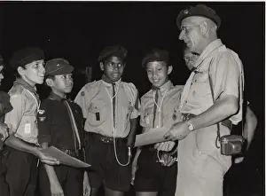 Boy scouts with leader in British Guyana, South America