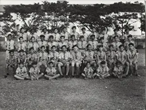 Boy scouts with leader in British Guyana, South America