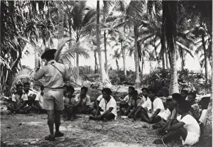 Polynesia Prints: Boy scouts and leader, Gilbert Islands, Pacific