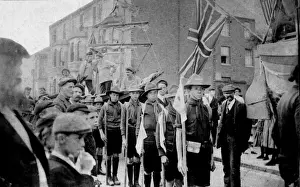 Naze Prints: Boy Scouts in Lifeboat Day parade, Walton-on-the-Naze