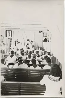 Belize Prints: Boy scouts at Mass, Loyola Camp, British Honduras