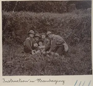 Bandage Prints: Five boy scouts on an outdoor activity, Mauritius
