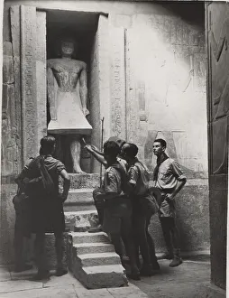 Boy scouts in a Pharaoh's tomb, Egypt