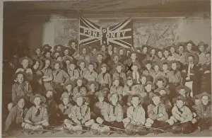 Auckland Prints: Boy scouts of Ponsonby Troop, New Zealand, in hut