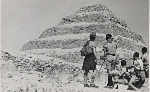 Boy scouts at step pyramid of Zoser, Egypt