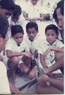 Boy scouts on Tuvalu, Gilbert Islands, Pacific