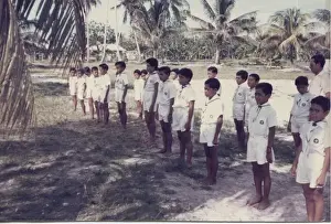 Boy scouts on Tuvalu, Gilbert Islands, Pacific