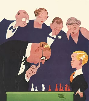 Chess Gallery: Boy Stumps Chess Rival Date: 1935