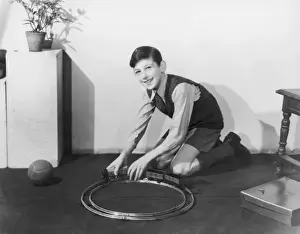 Boy with Train Set