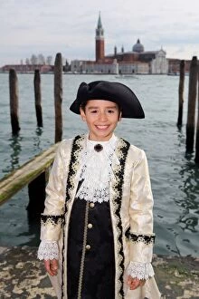 Images Dated 9th February 2013: Boy wearing Venice Carnival Costume