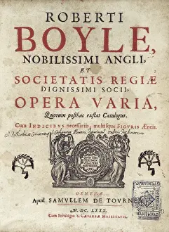 1627 Prints: BOYLE, Robert (1627-1691)