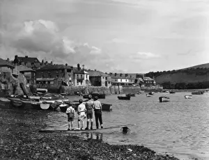 Boys on the beach at Salcombe, Devon