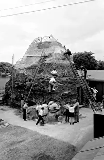 Boys build mountain at school, Seaford, East Sussex
