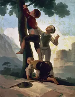 1792 Prints: Boys Climbing a Tree, 1791-1792, by Francisco de Goya