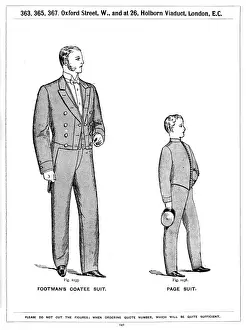 Retail Prints: Our Boys Clothing Company, footman and page suit