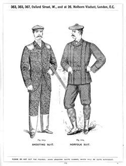 Victorian Gentlemen in Shooting and Norfolk Suit c.1895. Art