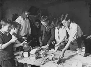 Sandwiches Prints: Boys Club sandwich making 1928