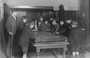 Fifteen Prints: Boys club snooker game, March 1929