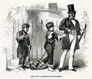 Boys crossing-sweepers