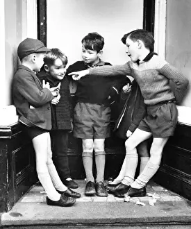 Urchins Prints: Boys in doorway on a Balham street, SW London