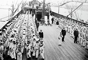 Grays Prints: Boys drilling on deck, Training Ship Exmouth, early 1900s