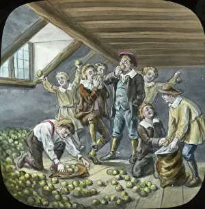 Loft Prints: Boys eating apples