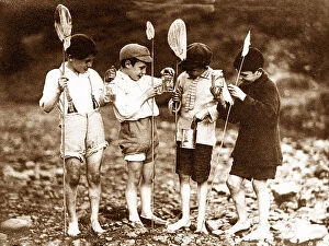 Nets Collection: Boys Fishing early 1900s