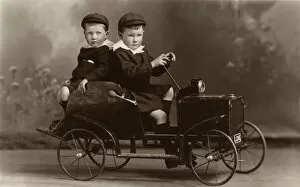 Twin Collection: Two boys on their Go-cart