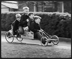 Excitement Prints: Boys on a Go-Kart