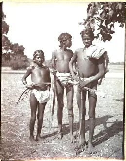 Three boys on a hunting trip, India