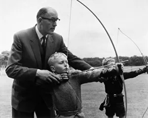 Images Dated 9th March 2012: Boys Learn Archery 1950S