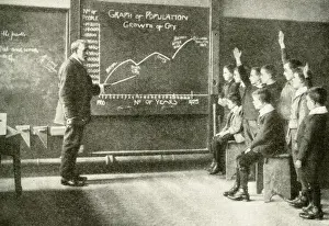 Secondary Prints: Boys learning about population growth at a Yorkshire school