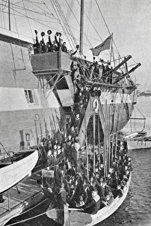 Leave Prints: Boys Leaving the old Training Ship Arethusa at Greenhithe