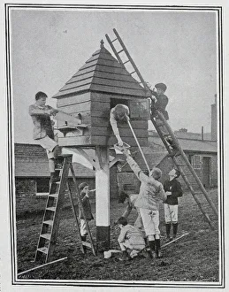 Loft Prints: Boys making a pigeon loft